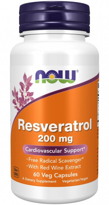 Natural Resveratrol 200 мг (ресвератрол) 60 растительных капсул NOW Foods