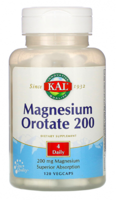 Magnesium Orotate (оротат магния) 200 мг 120 растительных капсул KAL