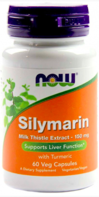 Milk Thistle (SILYMARIN) 150 мг (силимарин, расторопша) 60 растительных капсул NOW