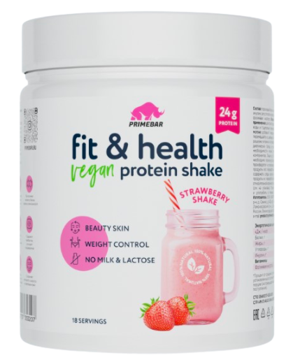 Растительный протеин Fit & Health VEGAN Protein Shake Prime Kraft (500 гр)