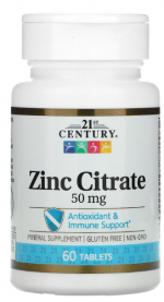 21st Century Zinc Citrate (Цитрат Цинка) 50 mg