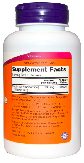 NOW Ниацинамид 500 мг (100 капс)