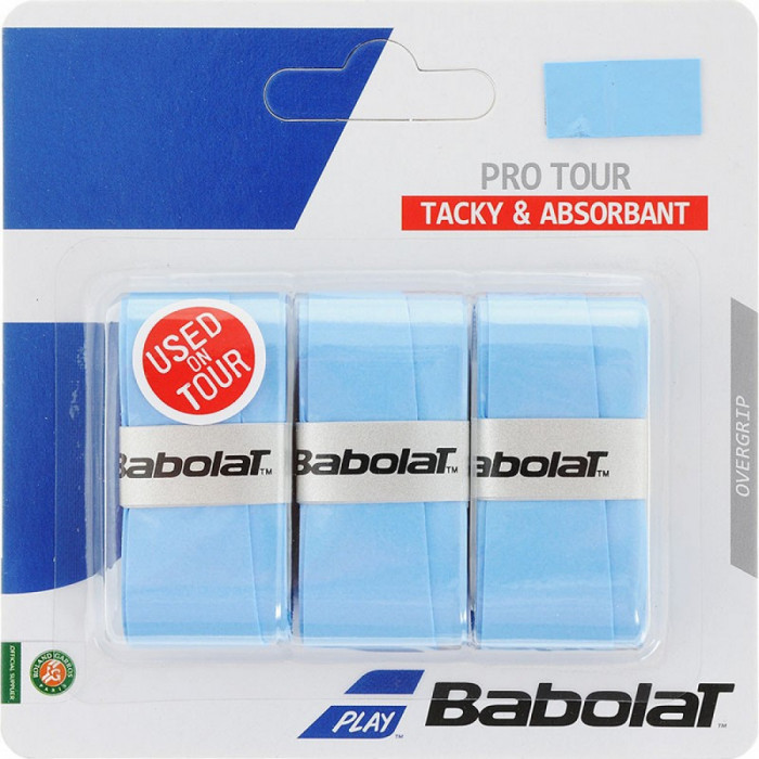 Овергрип BABOLAT Pro Tour X3, арт.653037-136, упак. по 3 шт, 0.6 мм, 115 см, голубой