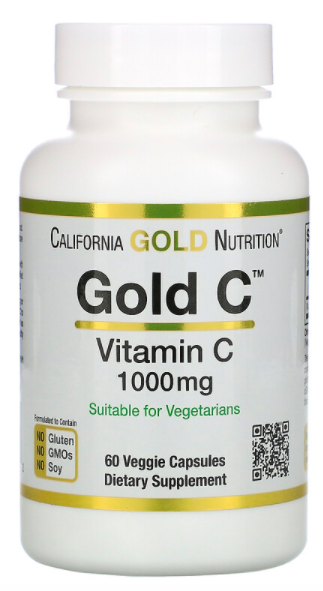 Витамин C 1000 мг California Gold Nutrition (60 капс)
