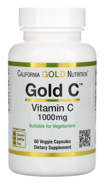 Витамин C 1000 мг California Gold Nutrition (60 капс)