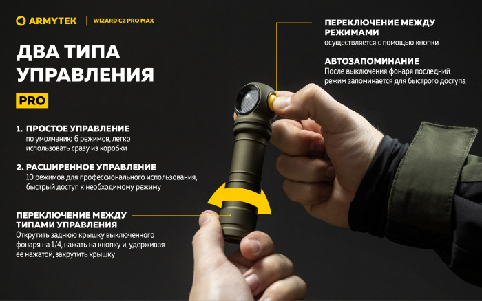 Фонарь Armytek Wizard C2 Pro Max Olive Белый