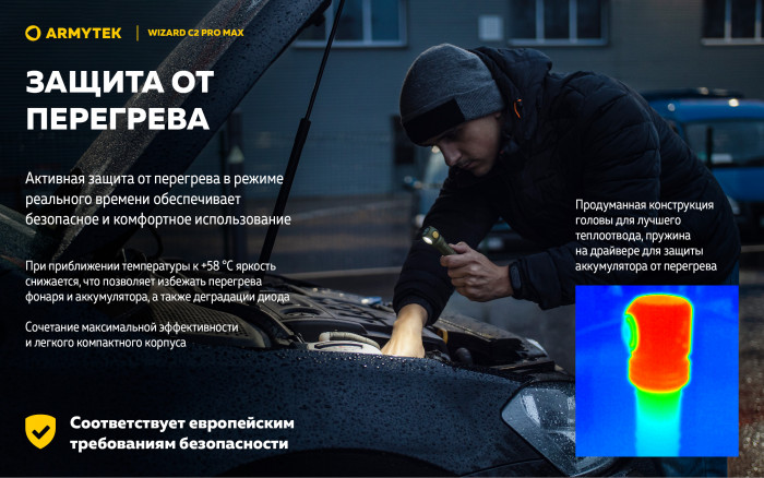 Фонарь Armytek Wizard C2 Pro Max Olive Белый