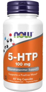5-HTP 100 мг (5-гидрокситриптофан) 60 вег. капсул NOW