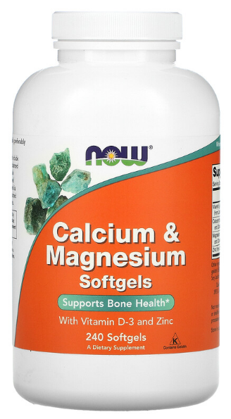 NOW Calcium and Magnesium - Vitamin D and Zinc (240 кап)