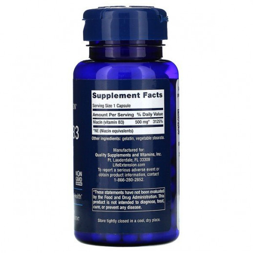 LIFE Extension Vitamin B3 Niacin 500 mg