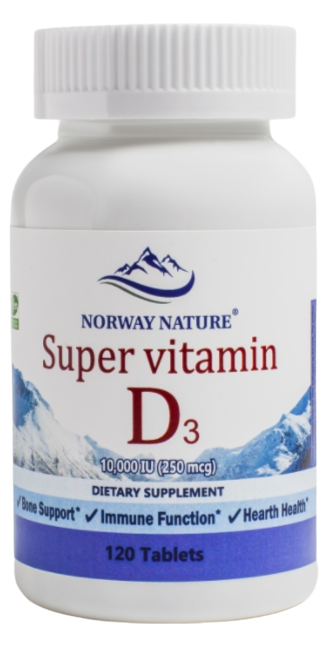 Норвежский Super Vitamin D-3 10 000 ME Norway Nature (120 таб)