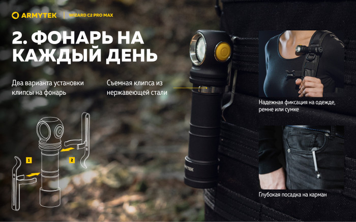 Фонарь Armytek Wizard C2 Pro Max Белый