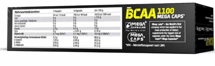 BCAA Olimp BCAA Mega caps (аминокислоты бцаа) 120 капсул