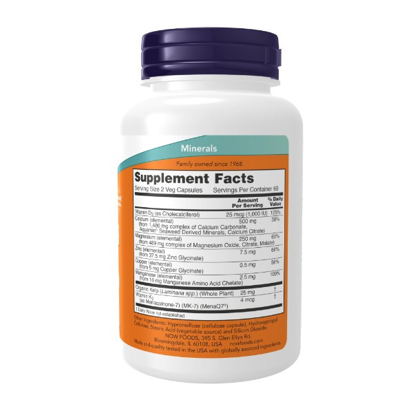 Cal-Mag Caps c витамином Д и минералами Now Foods (120 вег капс)