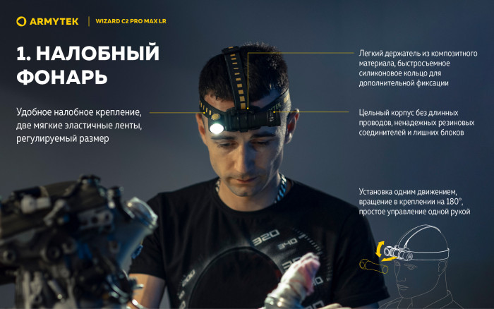 Фонарь Armytek Wizard C2 Pro Max LR Теплый
