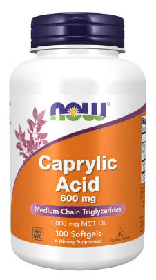 Caprylic Acid 600 мг (каприловая кислота) 100 мягких капсул NOW Foods