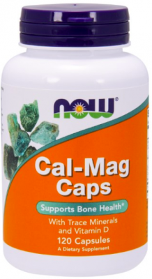 Cal-Mag Caps with minerals + D3 (кальций, магний, витамин D) 120 капс. NOW Foods