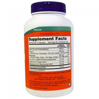 Cal-Mag Caps with minerals + D3 (кальций, магний, витамин D) 120 капс. NOW Foods