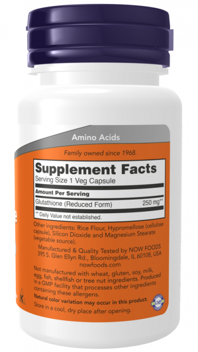 Glutathione (глутатион) 250 мг NOW (60 вег капс)