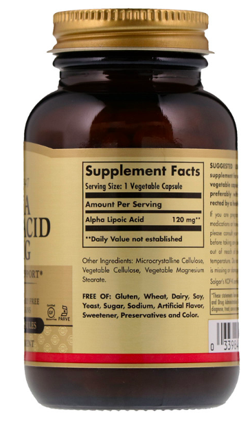 Solgar Альфа-Липоевая кислота 120 мг (60 капс)