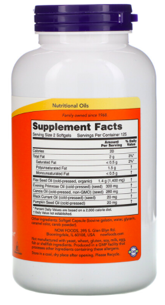 NOW Omega 3-6-9 1000 mg (250 капс)