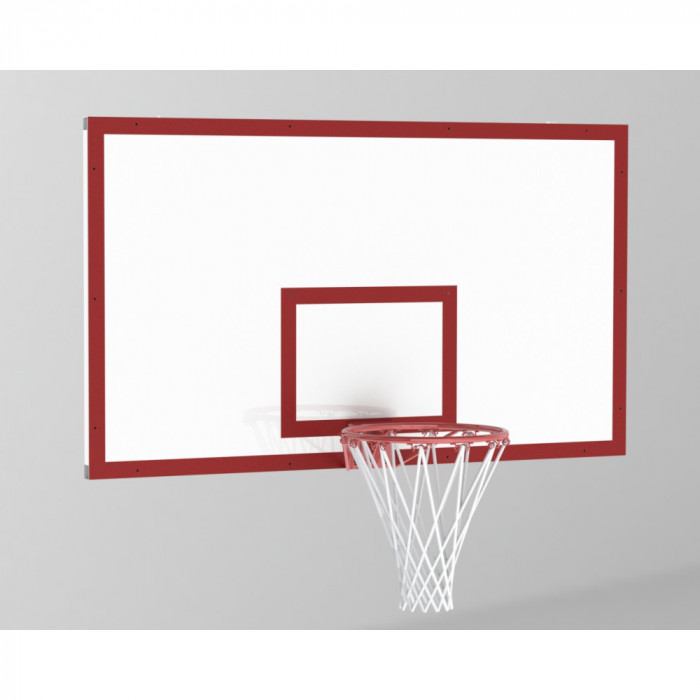 Щит баскетбольный игровой 1800х1050 без рамы ФАНЕРА 18мм цвет разметки Красный