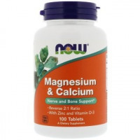 NOW Magnesium-Calcium Witch Vitamin D and Zinc (100 таб)