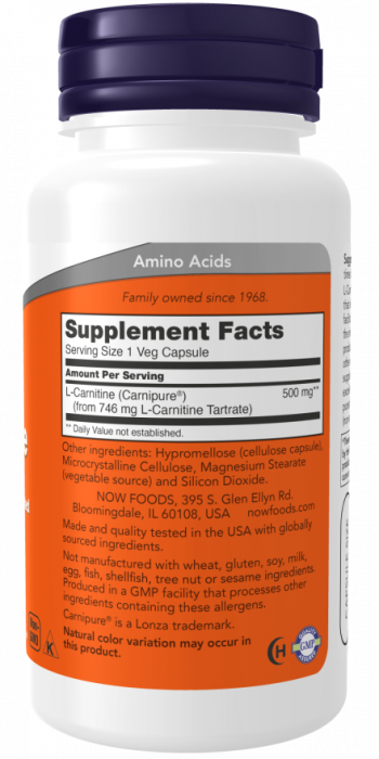 NOW L-Carnitine 500 мг 60 вег капс
