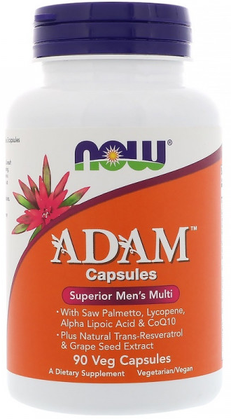 ADAM Superior Men's Multi (мультивитамины для мужчин) 90 растительных капсул NOW Foods
