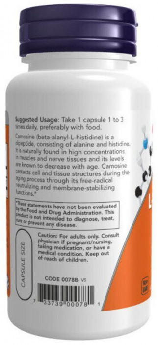 L-Carnosine 500 мг NOW (50 капс)