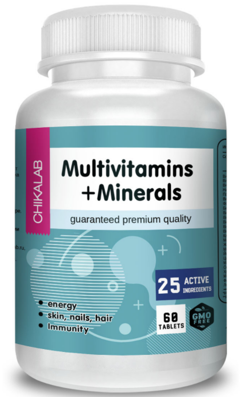 Мультивитамины и минералы (Multivitamins and Minerals) CHIKALAB (60 табл)