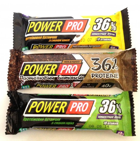 Батончик мультибелковый глазированный Power Pro 36% Protein Bar Nuts (60 г)