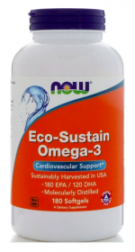 NOW Eco-Sustain Omega 3 EPA180 / DHA120 (180 кап)