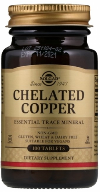 Solgar Chelated Copper Хелатная медь (100 таб)