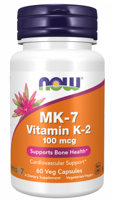 MK-7 Vitamin K-2 100 мкг (витамин K2) 60 растительных капсул NOW Foods