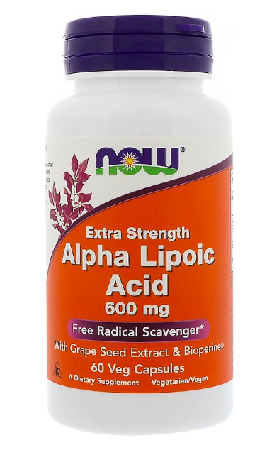 Alpha Lipoic Acid 600 мг (Альфа-липоевая кислота) 60 вег. капсул NOW