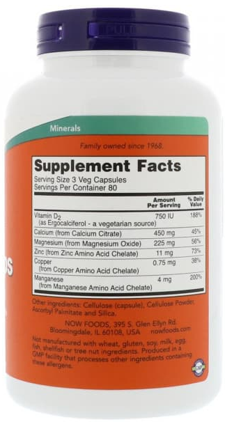 CALCIUM CITRATE PLUS (цитрат кальция) NOW (120 вег капc)