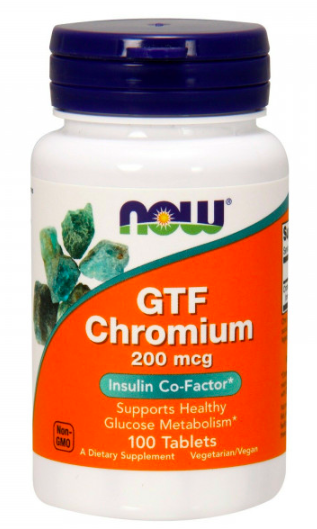 GTF CHROMIUM 200 мкг (хром) 100 таблеток NOW Foods