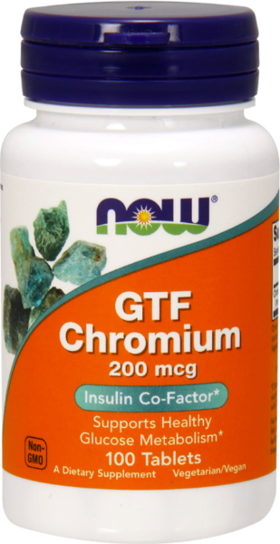 GTF CHROMIUM 200 мкг (хром) 100 таблеток NOW Foods