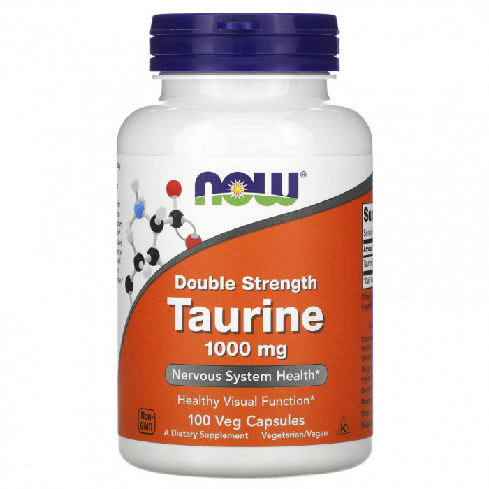 Taurine 1000 мг (таурин) 100 растительных капсул NOW Foods