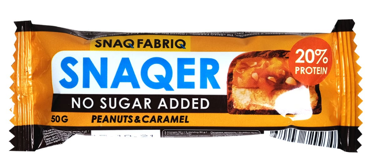 SNAQ FABRIQ Батончик глазированный SNAQER Арахис и карамель (50 гр)