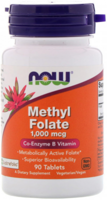 METHYL FOLATE 1000 мкг NOW (90 таб)