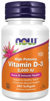 NOW Vitamin D-3 2000 IU (240 кап)