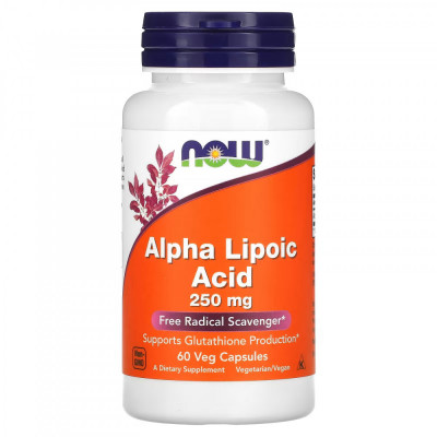 Alpha Lipoic Acid 250 мг (Альфа-липоевая кислота) NOW (60 вег. капсул)