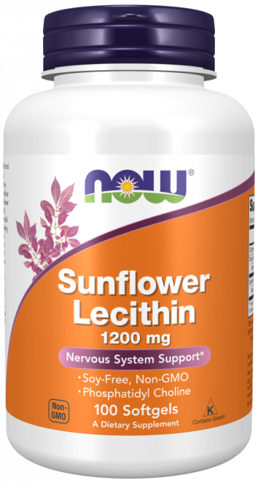 Sunflower lecithin (Лецитин) 1200 мг NOW Foods (100 капс)