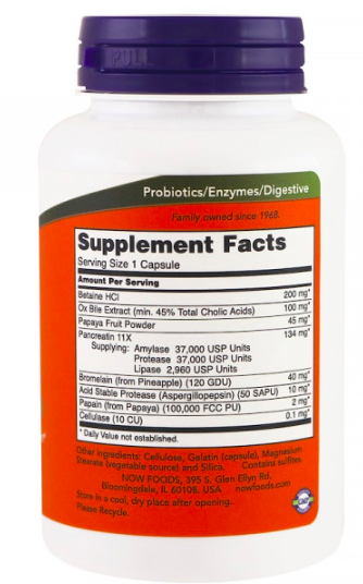 Super Enzymes (пищеварительные энзимы) 90 капсул NOW Foods