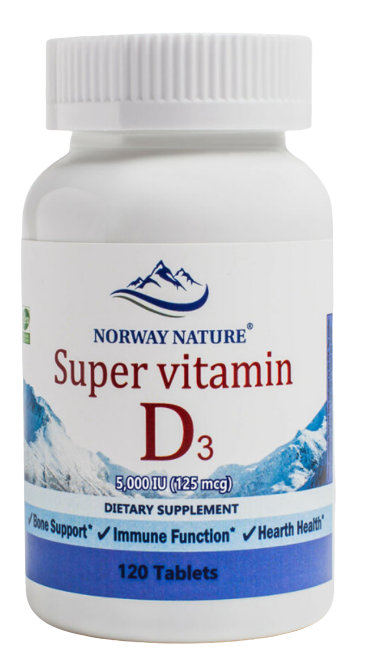Норвежский Super Vitamin D-3 5000 ME Norway Nature (120 таб)