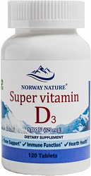 Норвежский Super Vitamin D-3 5000 ME Norway Nature (120 таб)