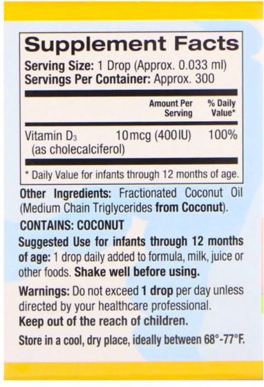 Витамин Д3 для детей 400 ME California (10 мл)