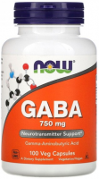 GABA 750 мг NOW Foods (100 вег капс)